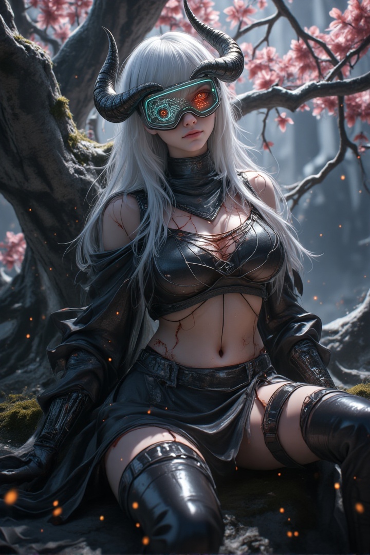 epic surrealism concept,  surrealism art,  An apex dark evil devil necromancer Sitting slumped on the ground on Tensor.Art