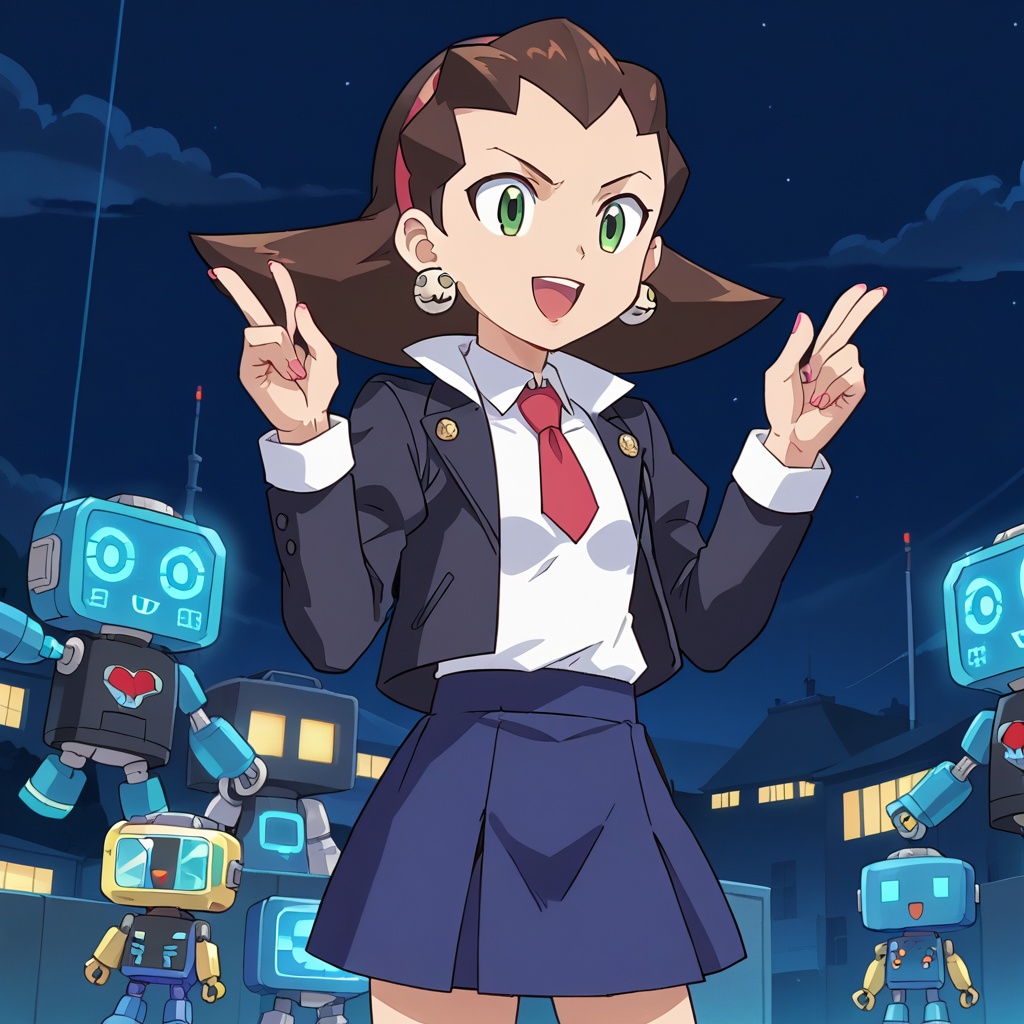 Tron Bonne,  black jacket,  white shirt on Tensor.Art