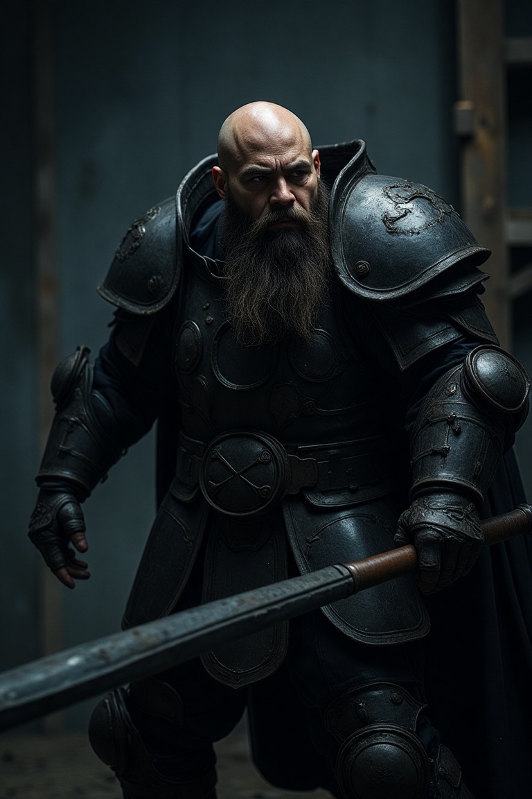 Battle dwarf,  plate armor,  grey face on Tensor.Art