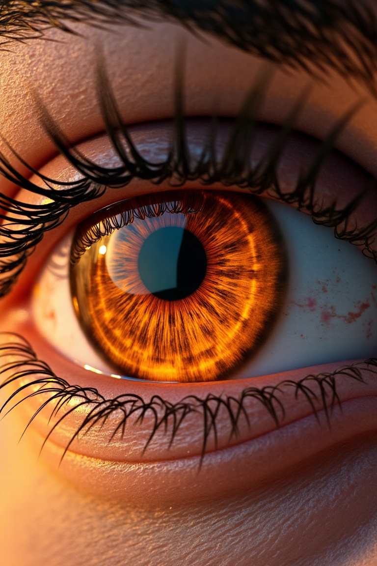 a highly detailed,  hyper-realistic CGI artwork featuring an eye in close-up,  rendered with a surreal on Tensor.Art
