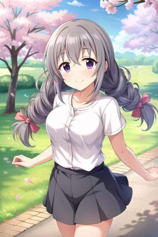 (masterpiece),  sakakibara satomi,  grey hair on Tensor.Art