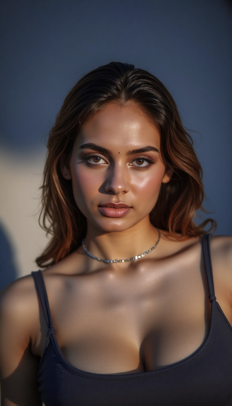 A masterpiece of digital art,  rendered in stunning 4K resolution,  features a breathtakingly beautiful girl posing serene...