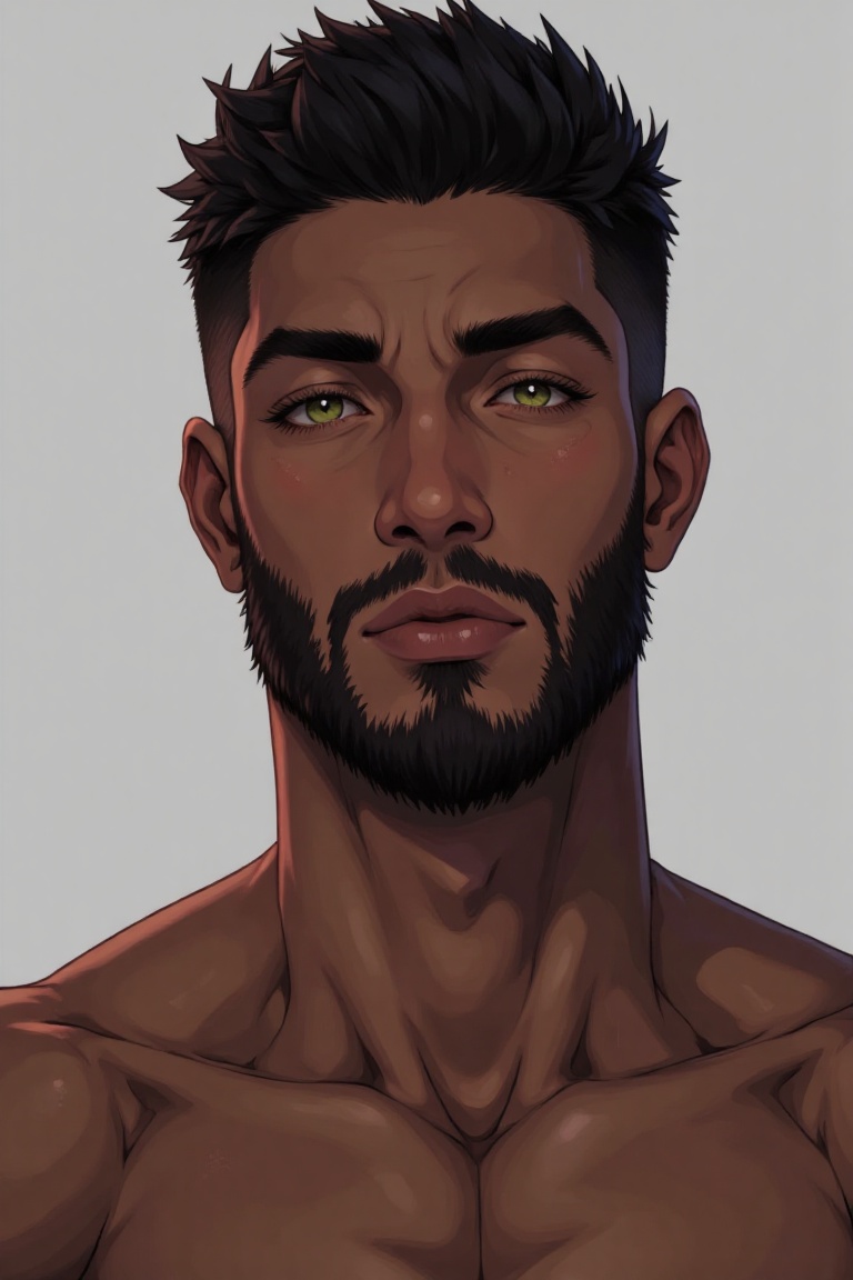 solo,  looking at viewer,  black hair on Tensor.Art