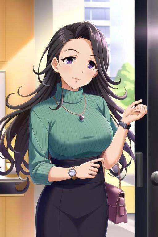 (masterpiece),  takahashi reiko,  black hair on Tensor.Art