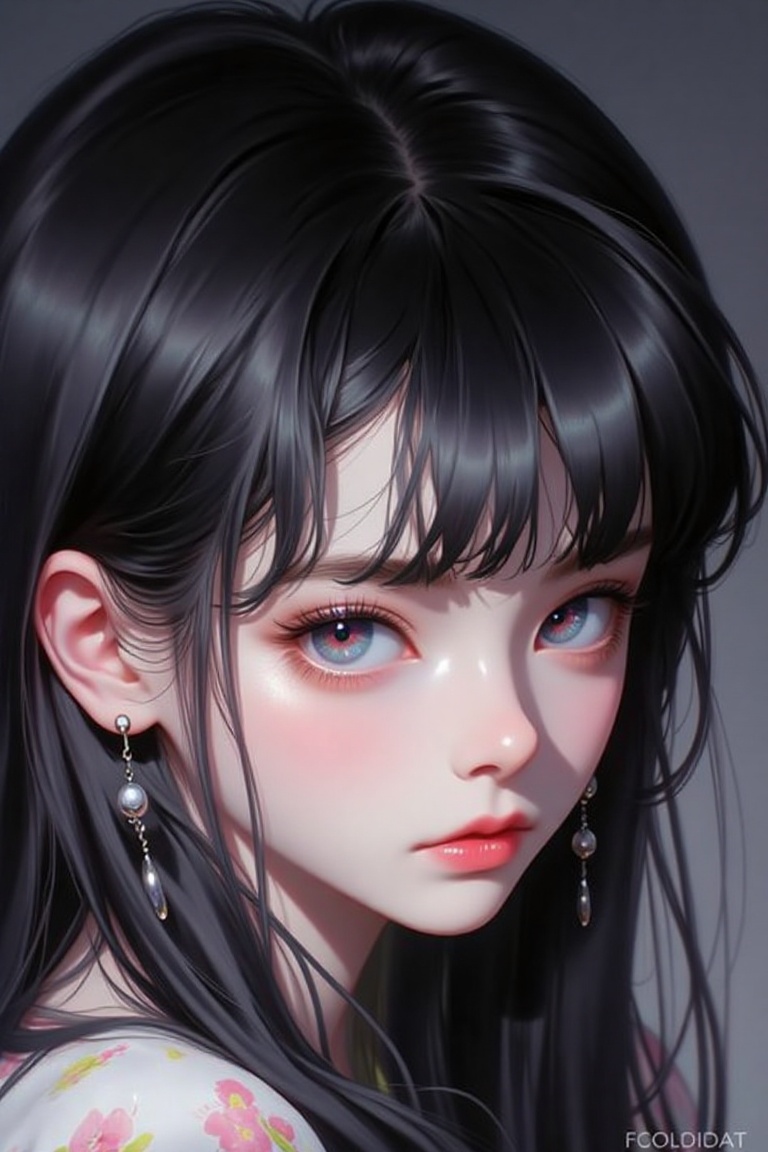 1girl,  solo,  black hair on Tensor.Art