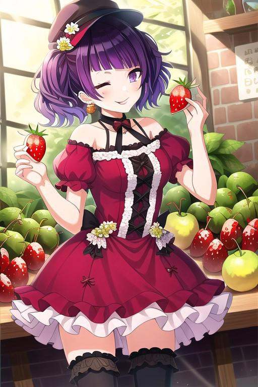 (masterpiece),  tanaka mamimi,  purple hair on Tensor.Art