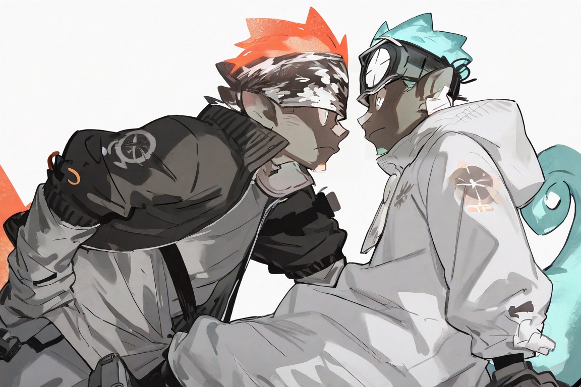 2boys,  looking at another,  face-to-face on Tensor.Art