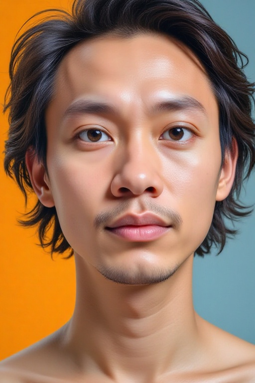 close up portrait,  cubism style,  Minimalist painting character design on Tensor.Art