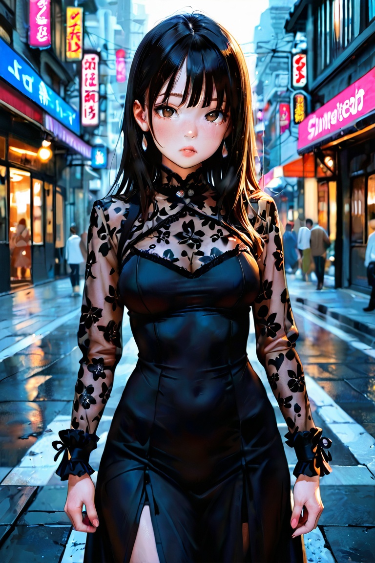 1girl,  street,  modern city on Tensor.Art