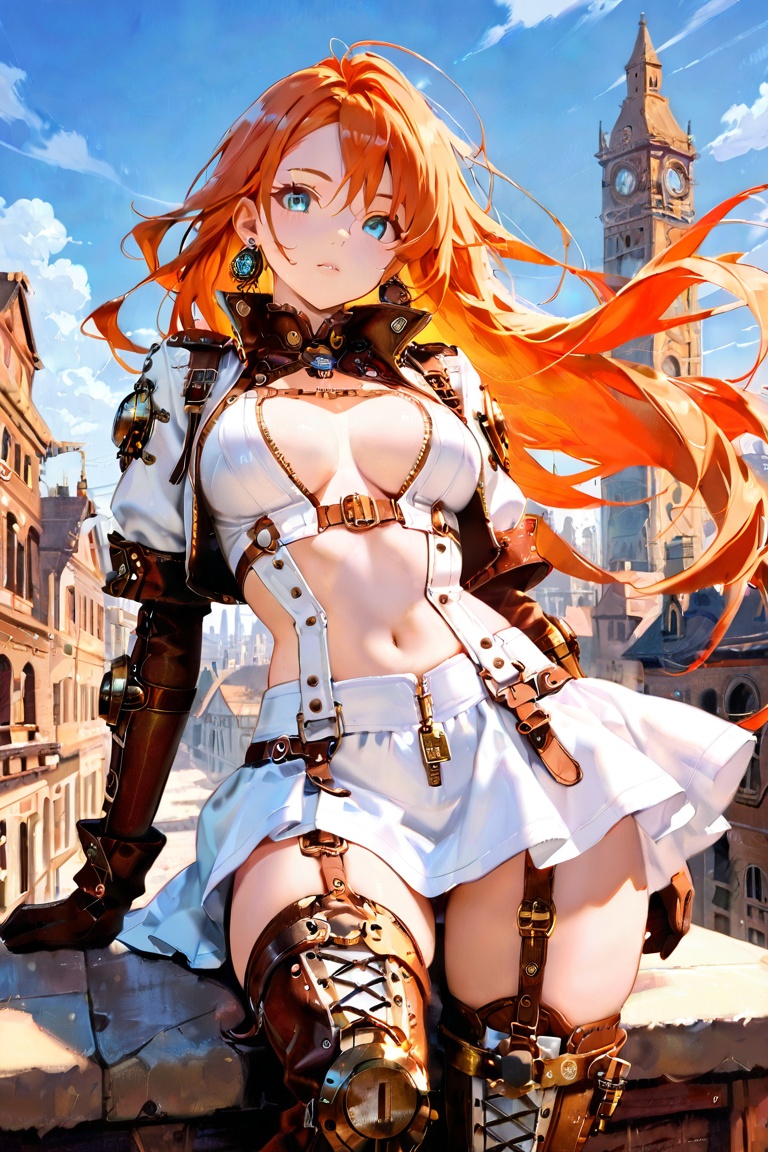 tight white skirt,  cropped jacket,  open shirt on Tensor.Art