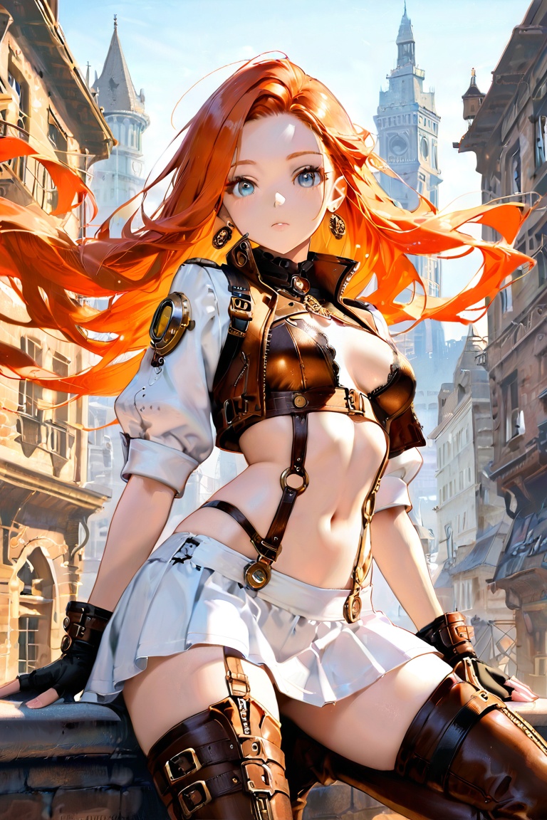 tight white skirt,  cropped jacket,  open shirt on Tensor.Art