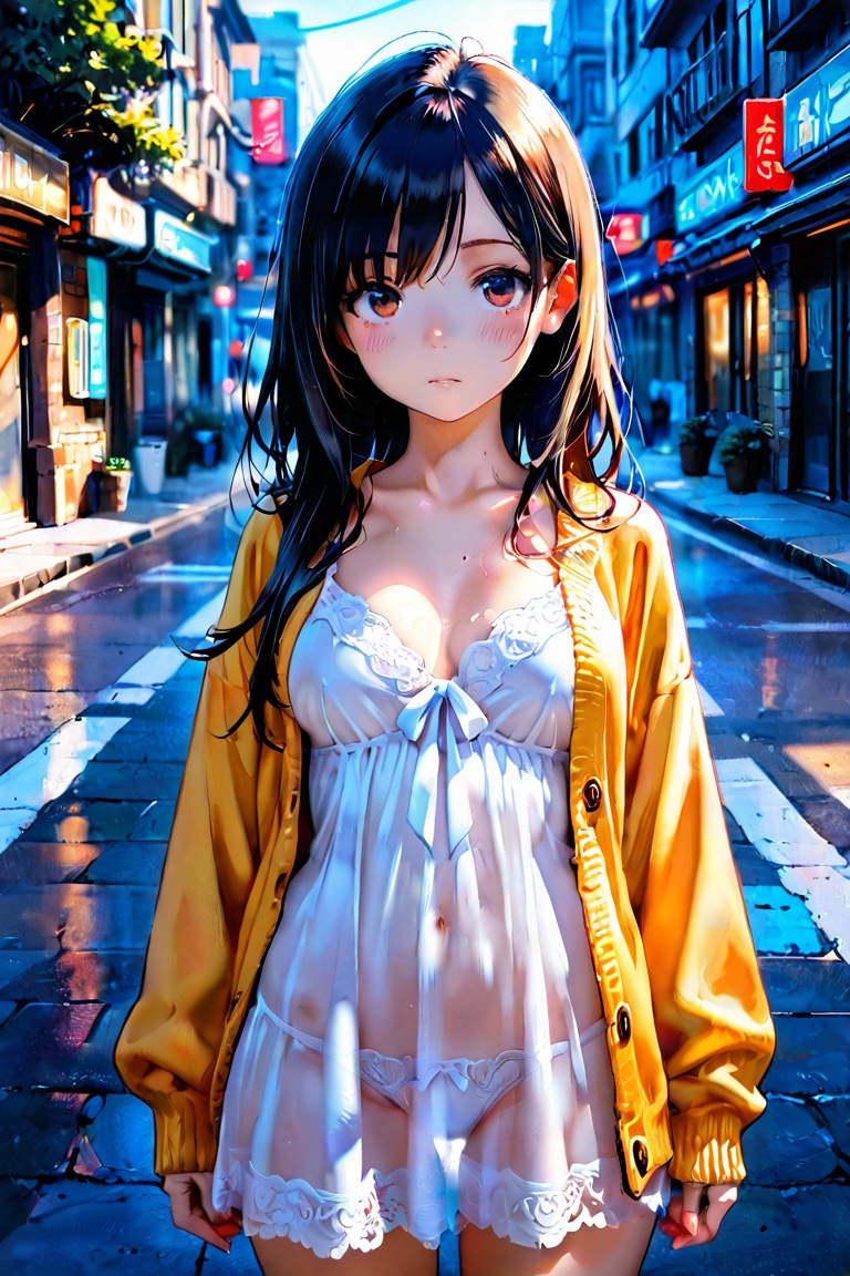 1girl,  street,  modern city on Tensor.Art