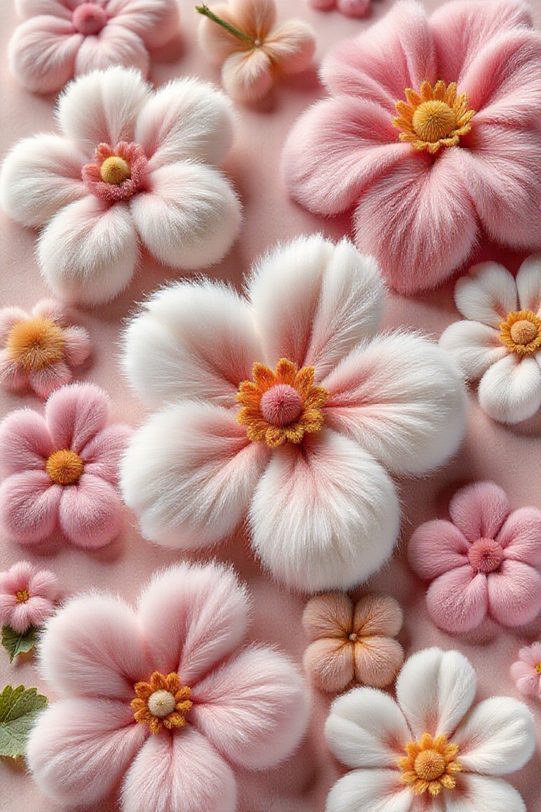 Soft Fluffy sahara Fabric Texture Flowers on Tensor.Art