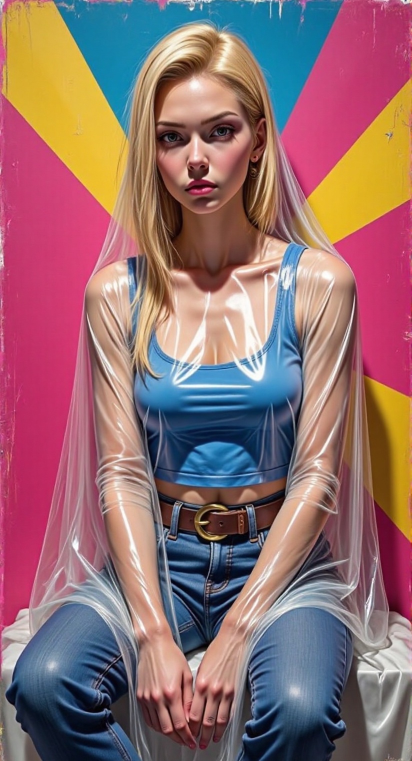"A striking fusion of hyper-realism and pop art: Android 18 depicted in the meticulous detail of Robin Eley’s style,  comb...