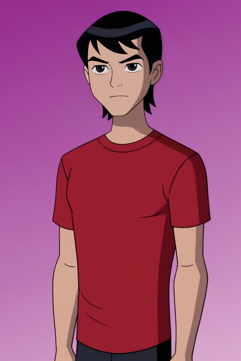 ben10afstyle,  male focus,  red shirt on Tensor.Art