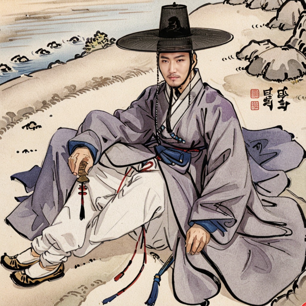 traditional media,  Pungsokhwa style,  Joseon dynasty on Tensor.Art