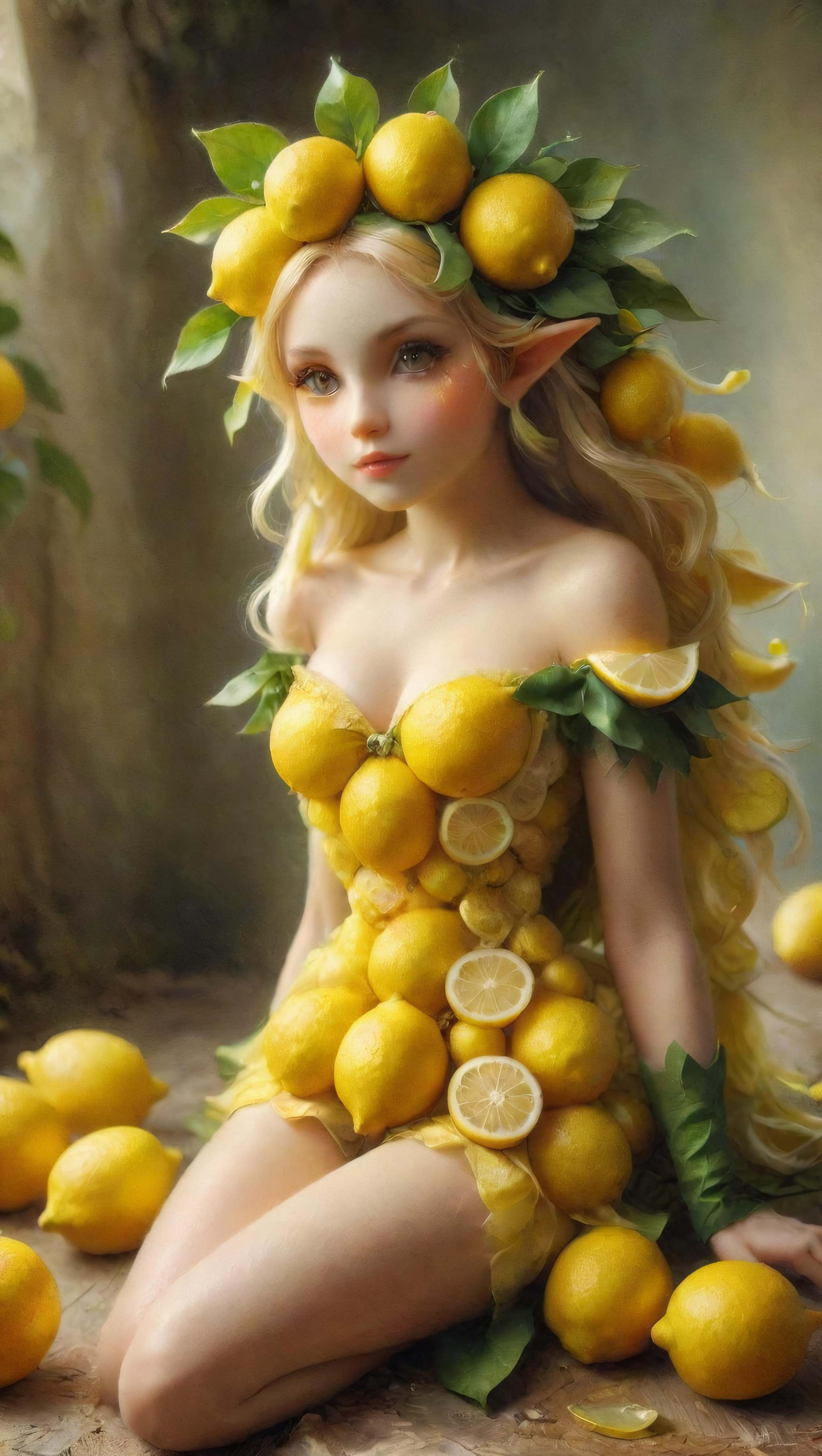 wl_lemons,  a beautiful elf made of lemons on Tensor.Art