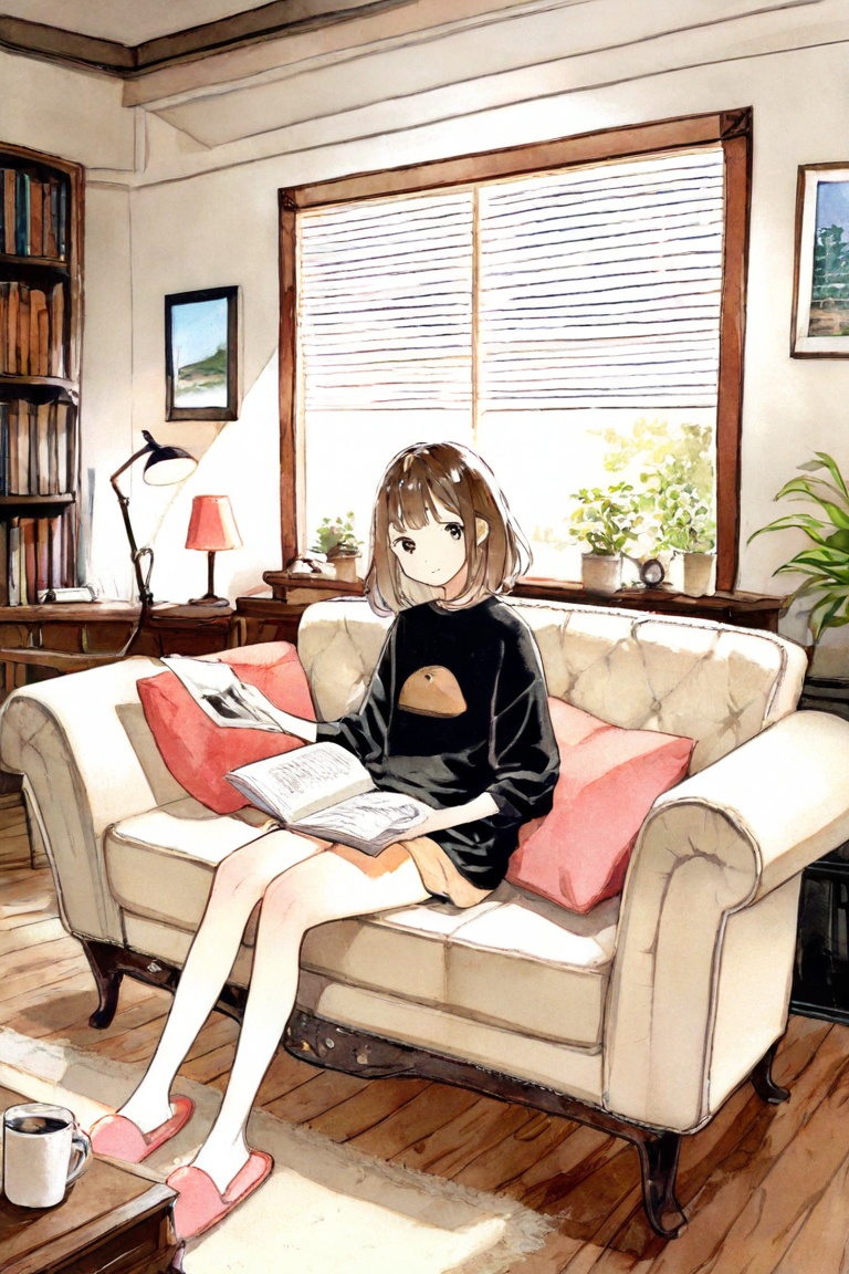 1girl,  indoors,  closed mouth on Tensor.Art