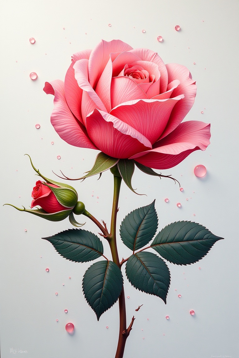 Illistration semifluid,  rose flowers,  masterpiece on Tensor.Art