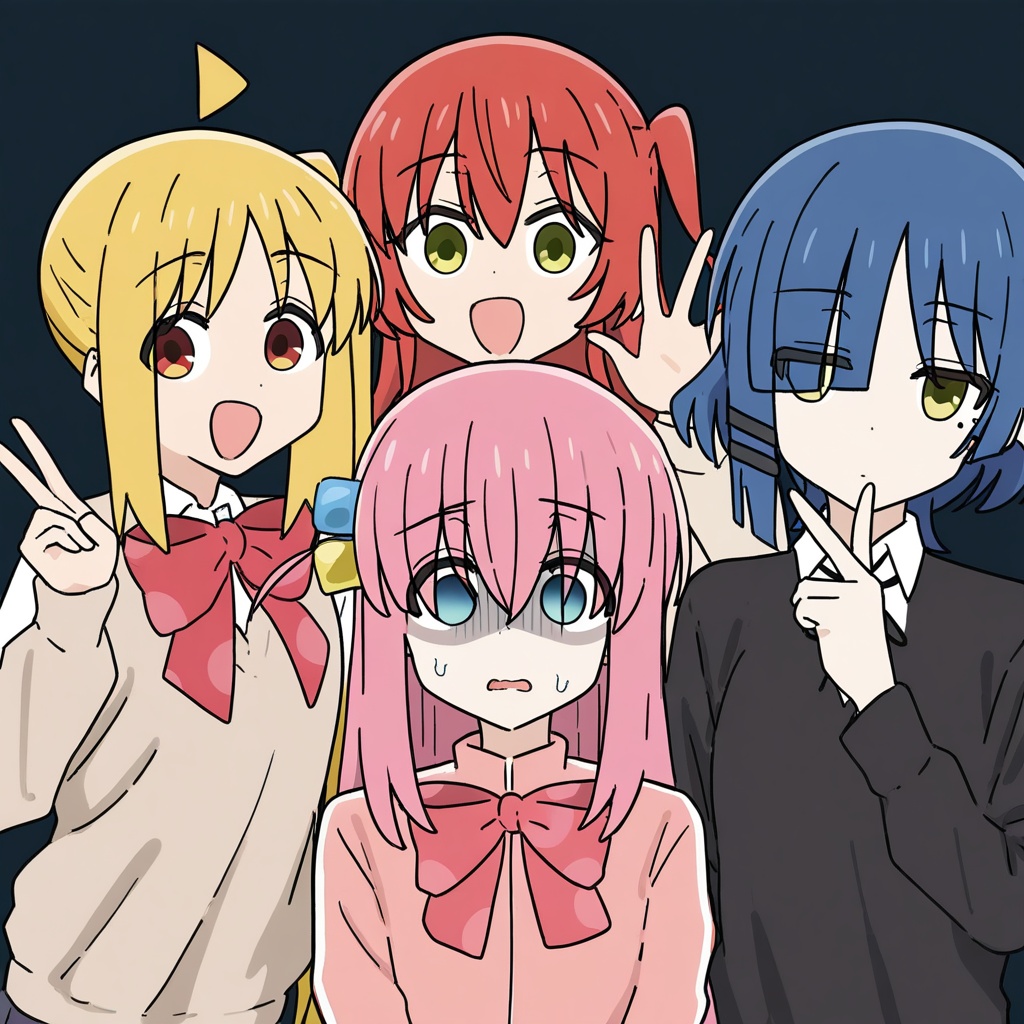 4girls,  (gotoh hitori),  (ijichi nijika) on Tensor.Art