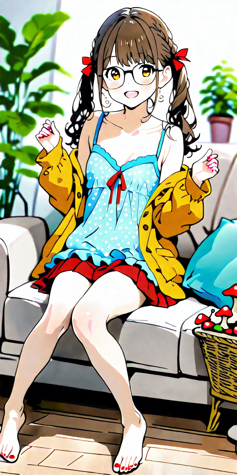 1 girl,  smiling,  pigtails on Tensor.Art