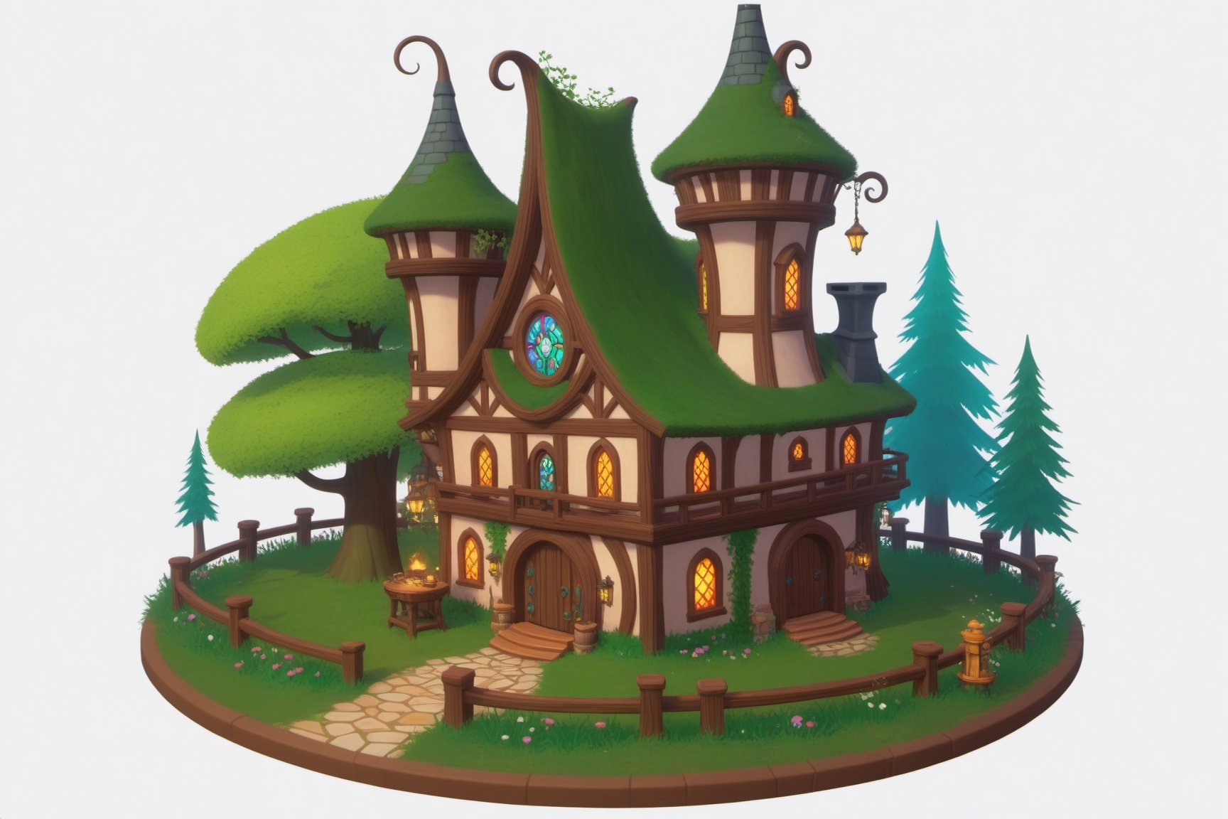 (stylized building,  concept art,  clean shapes on Tensor.Art