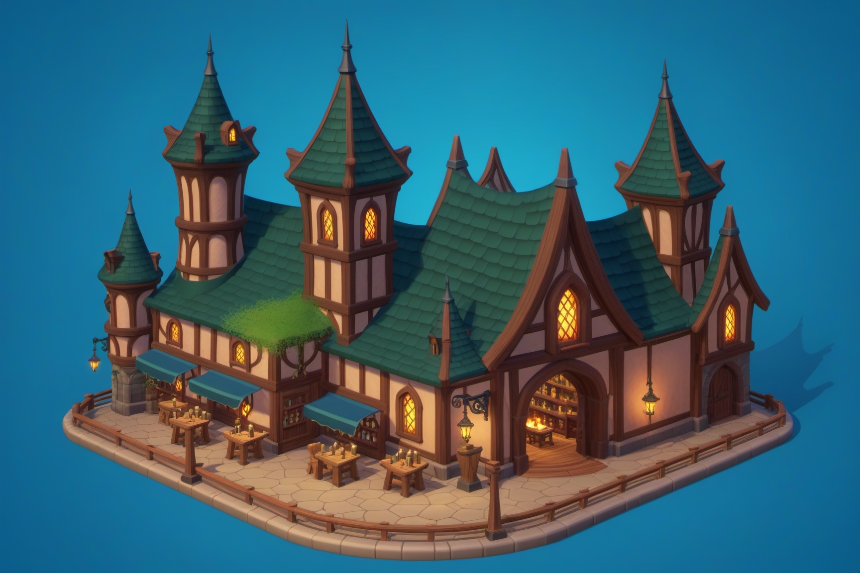 (stylized building,  concept art,  clean shapes on Tensor.Art