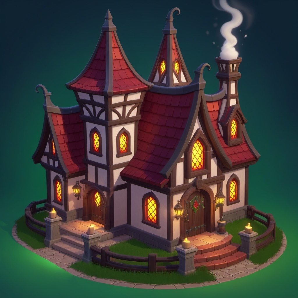 (stylized building,  concept art,  clean shapes on Tensor.Art