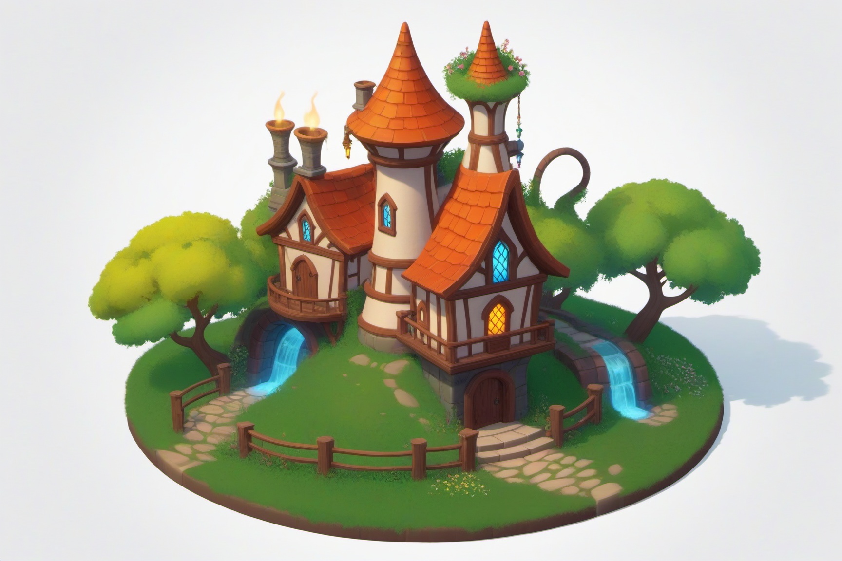 (stylized building,  concept art,  clean shapes on Tensor.Art