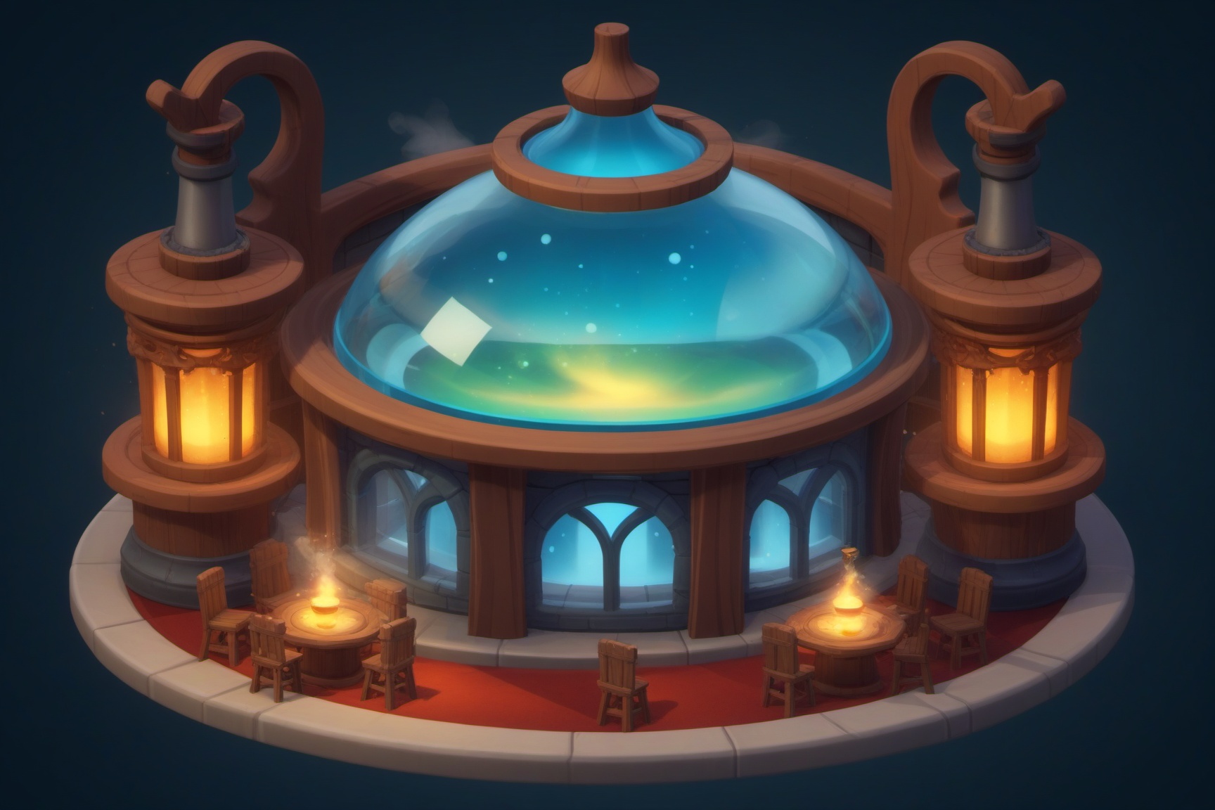 (stylized building,  concept art,  clean shapes on Tensor.Art