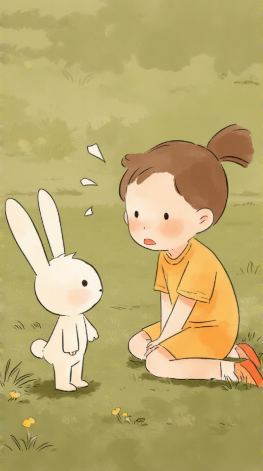 girl speaks with rabbit,  perfect body,  pefect arms on Tensor.Art