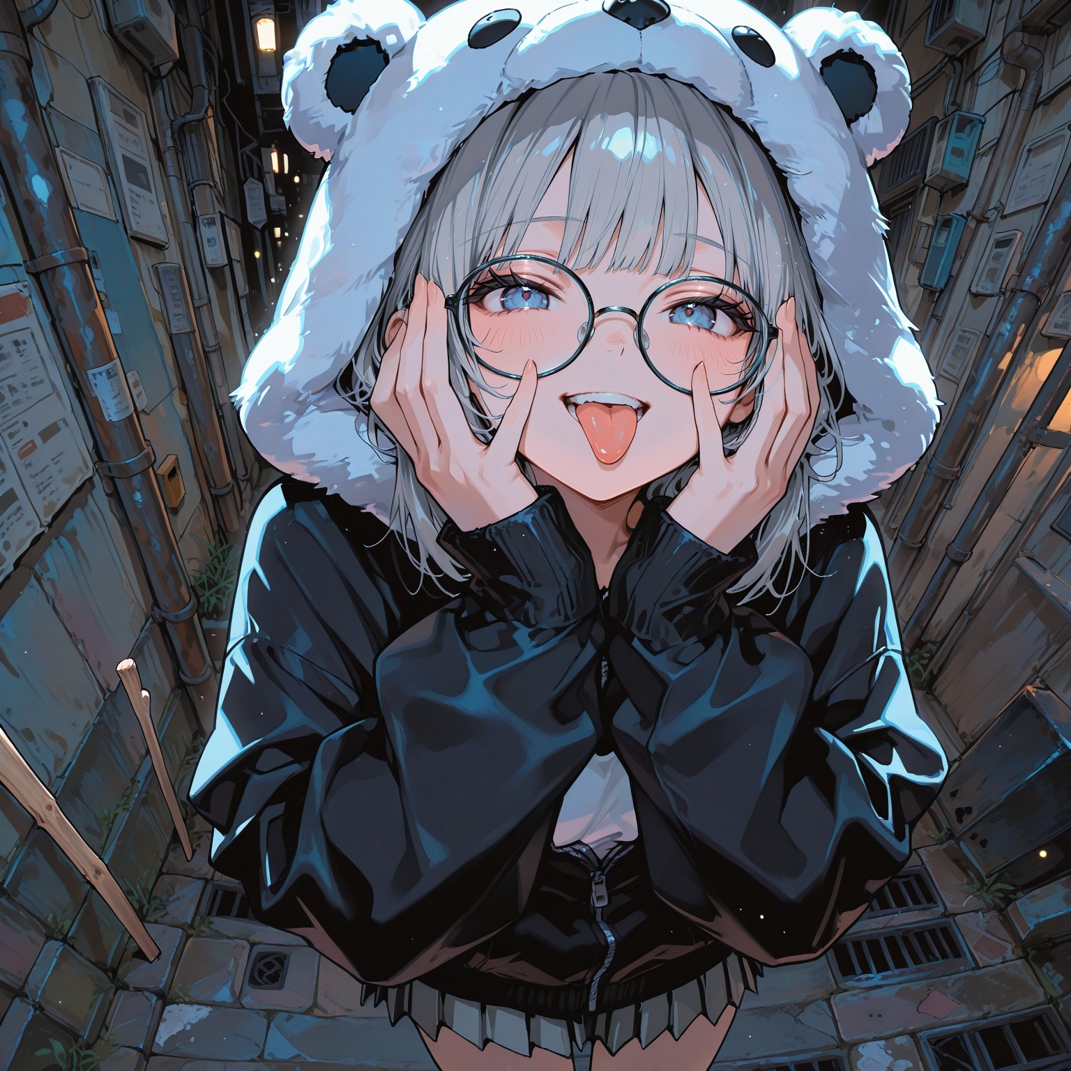1girl,  (cute girl),  ((grey hair)) on Tensor.Art