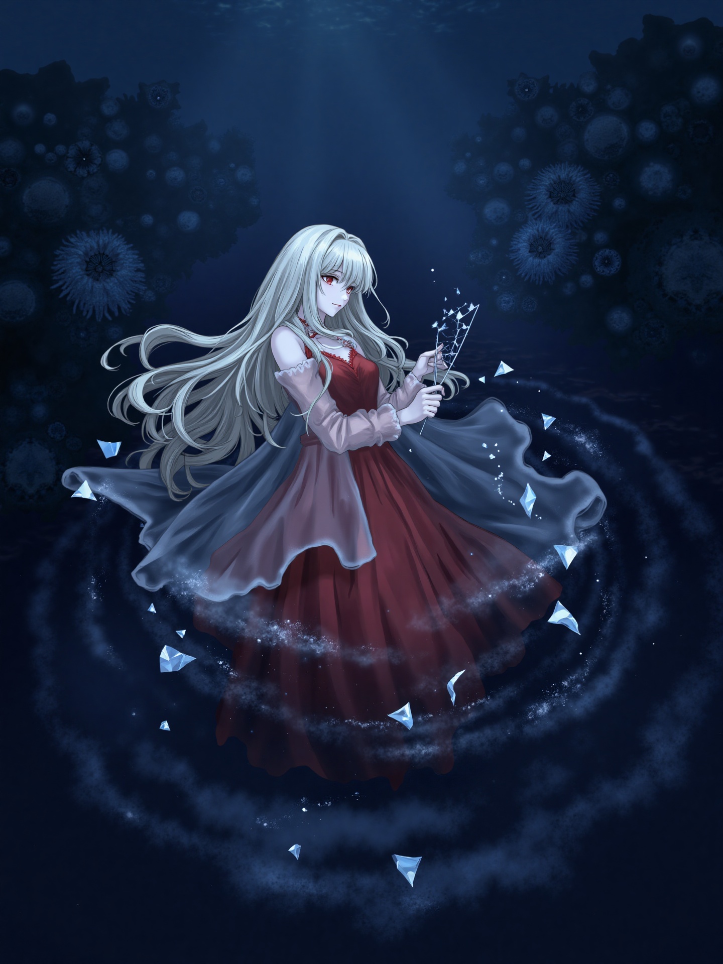 1girl,  otonose kanade,  long flowing blonde platinum hair on Tensor.Art