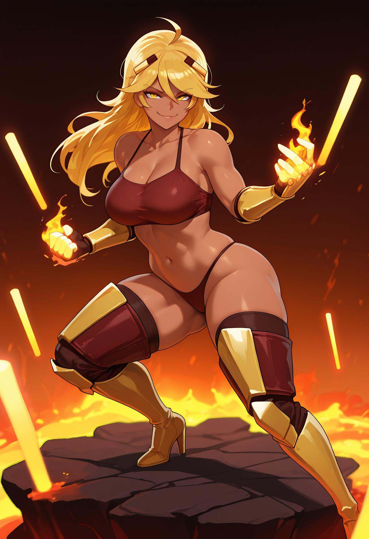 1girl,  mobtalker-blaze,  yellow eyes on Tensor.Art