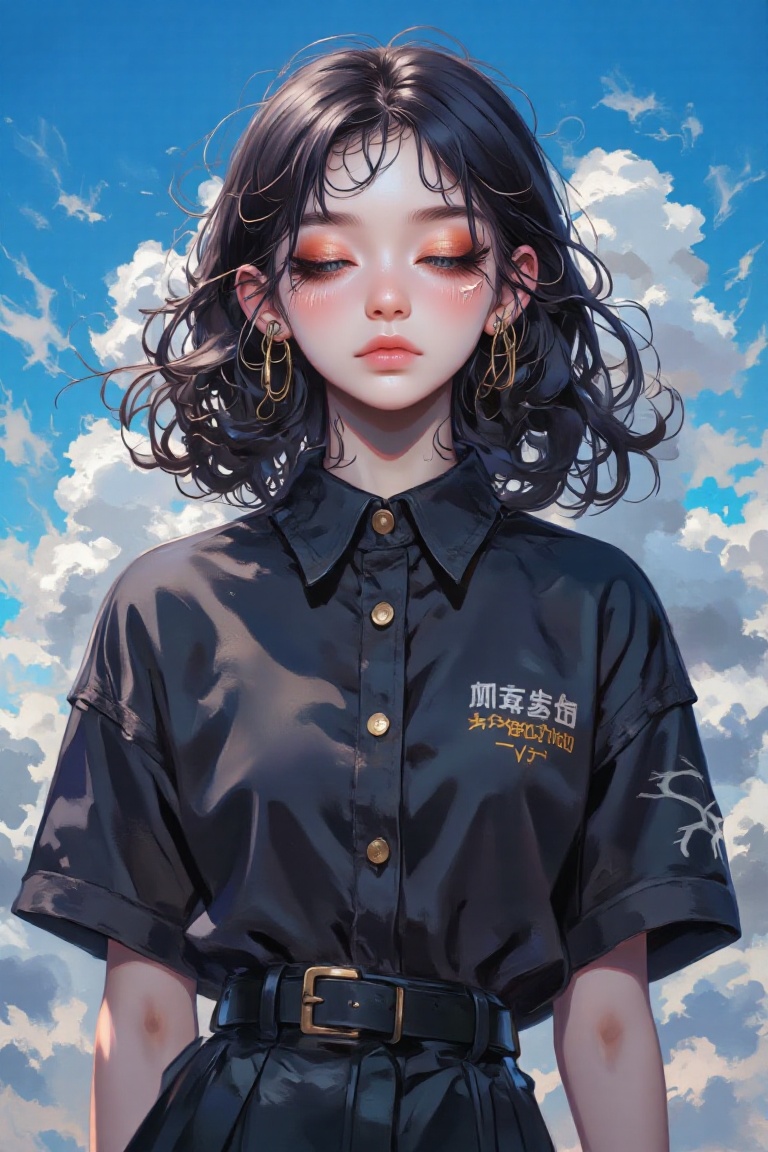 1girl,  solo,  shirt on Tensor.Art