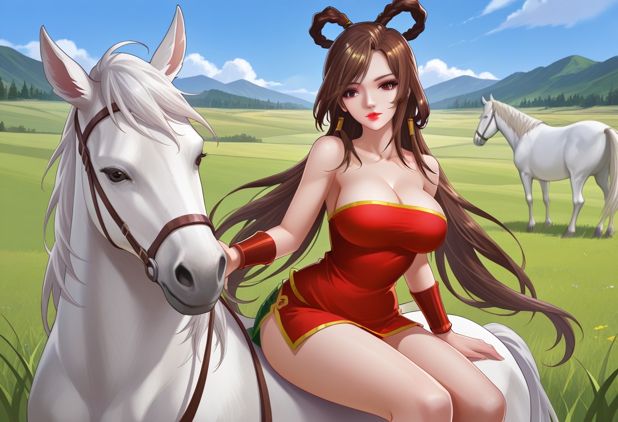 DiaoChan,  brown hair,  long hair on Tensor.Art