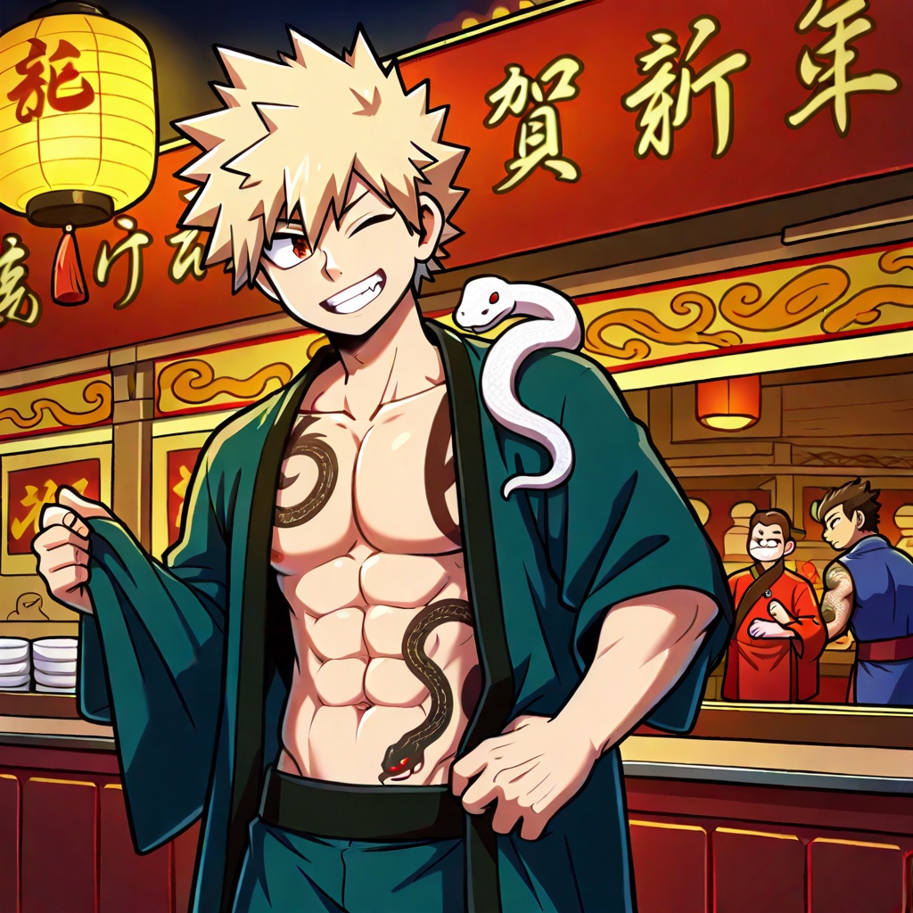 1boys,  solo,  a cartoon character wearing a traditional chinese costume on Tensor.Art
