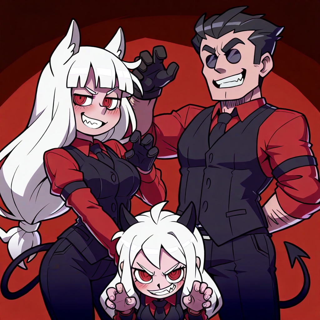 helltaker,  low-tied long hair,  animal ears on Tensor.Art