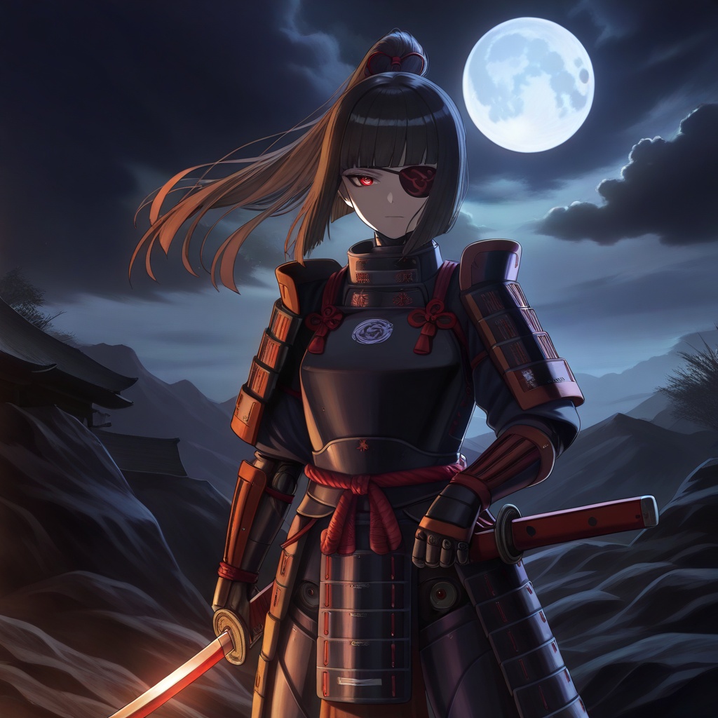 1girl,  cowboy shot,  samurai on Tensor.Art