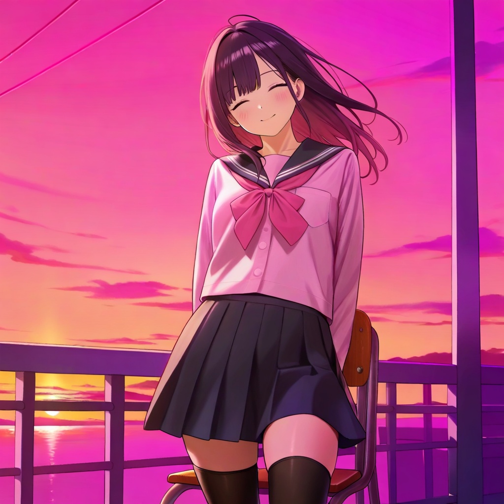 1girl,  serafuku,  zettai ryouiki on Tensor.Art