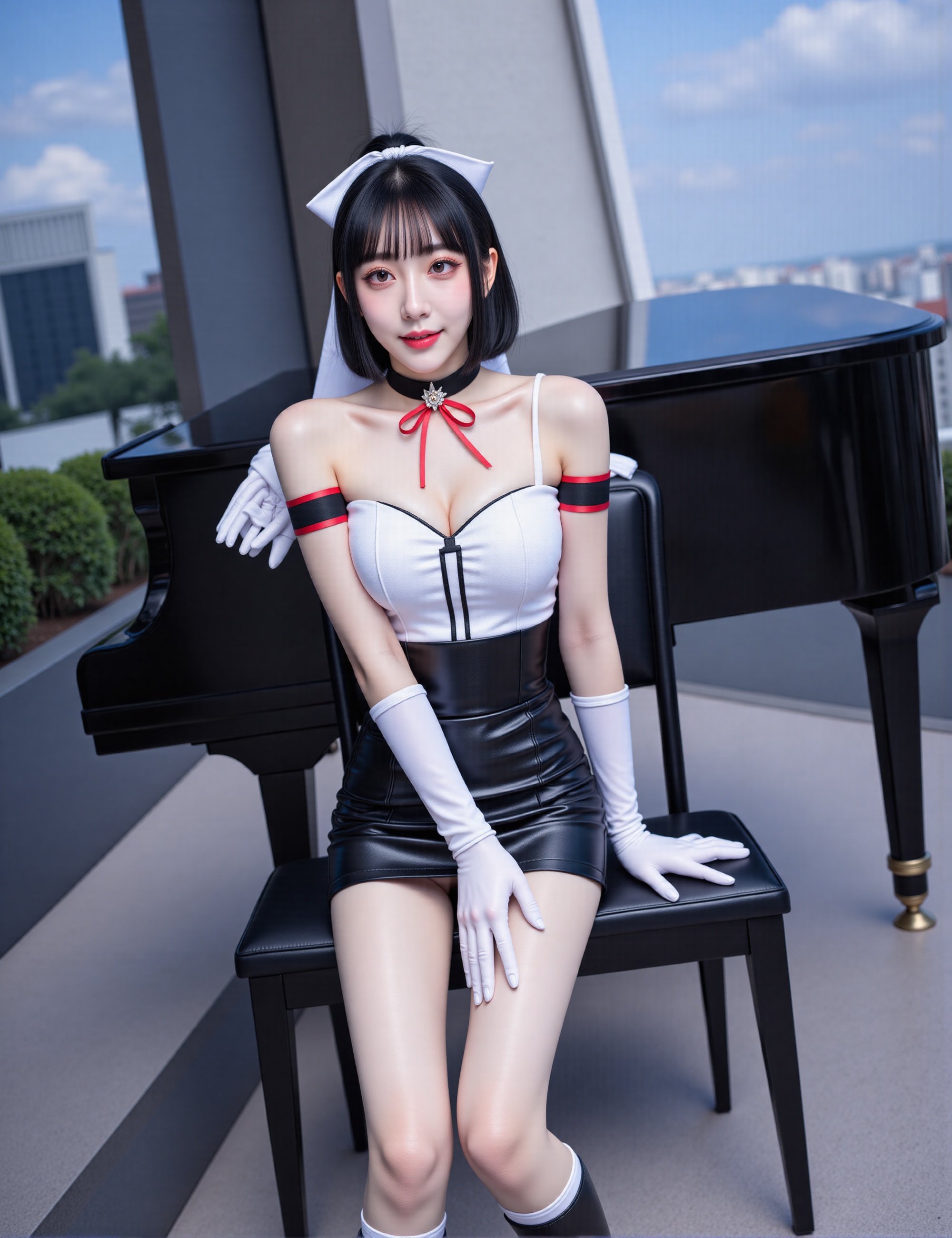 (Young Korean cute 10 year old girl) Very detailed and realistic full body of Sailor Saturn (Tomoe Hotaru) transformed int...