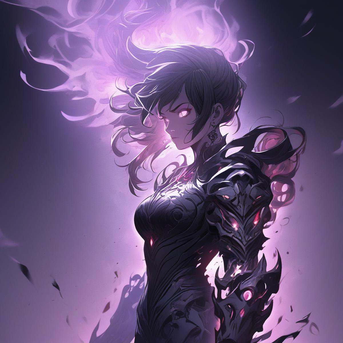 dark aura,  1girl,  black on Tensor.Art