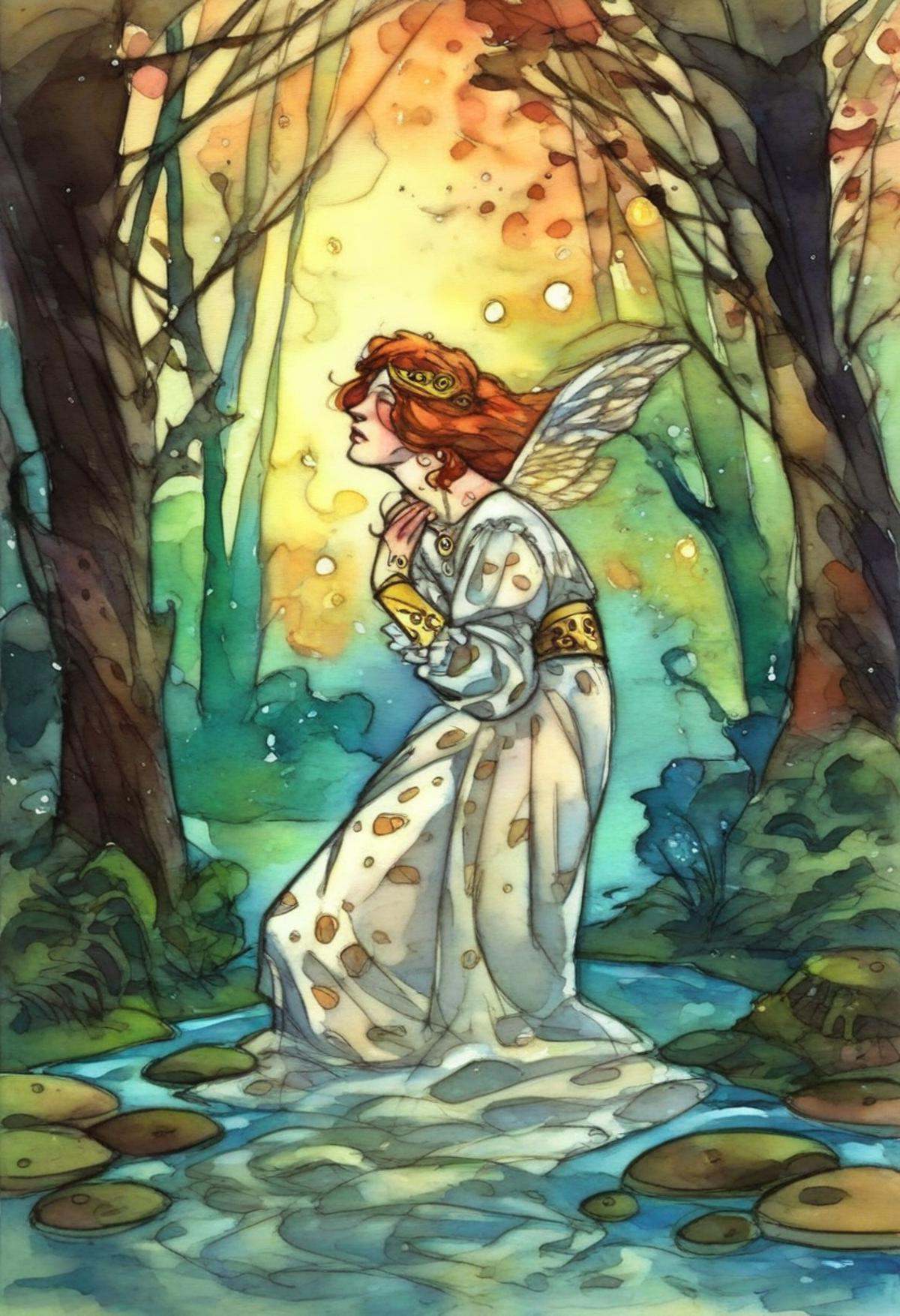 rebecca_style,  fantasy art in watercolor,  erotic on Tensor.Art