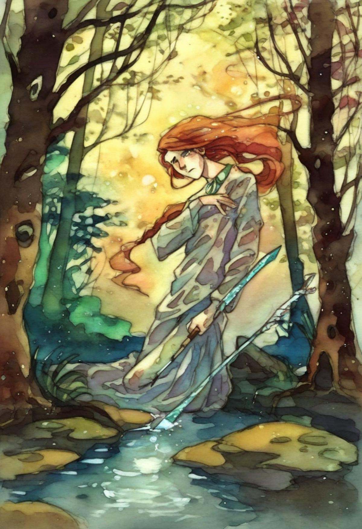 rebecca_style,  fantasy art in watercolor,  erotic on Tensor.Art
