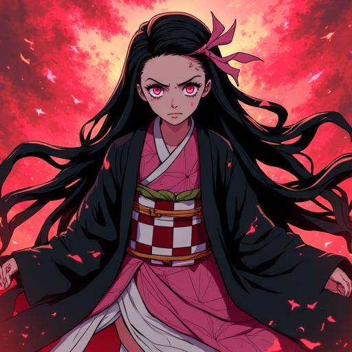 nezuko in demon form on Tensor.Art