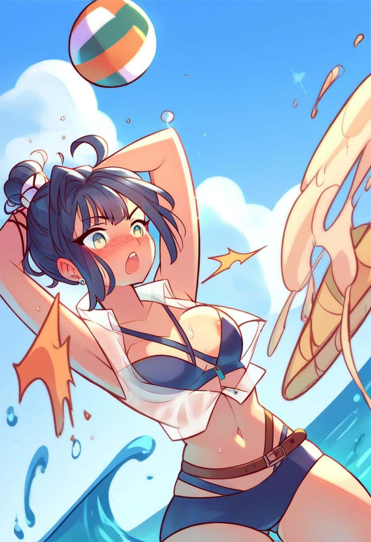 e7 alexa,  summertime version,  wardribe malfunction on Tensor.Art