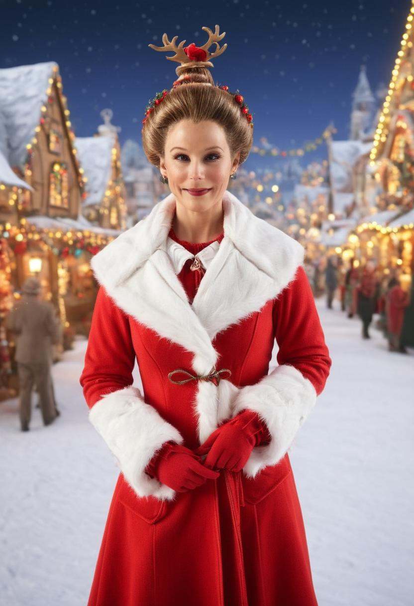 whovillager,  ***** female,  celebrating christmas at christmas town on Tensor.Art