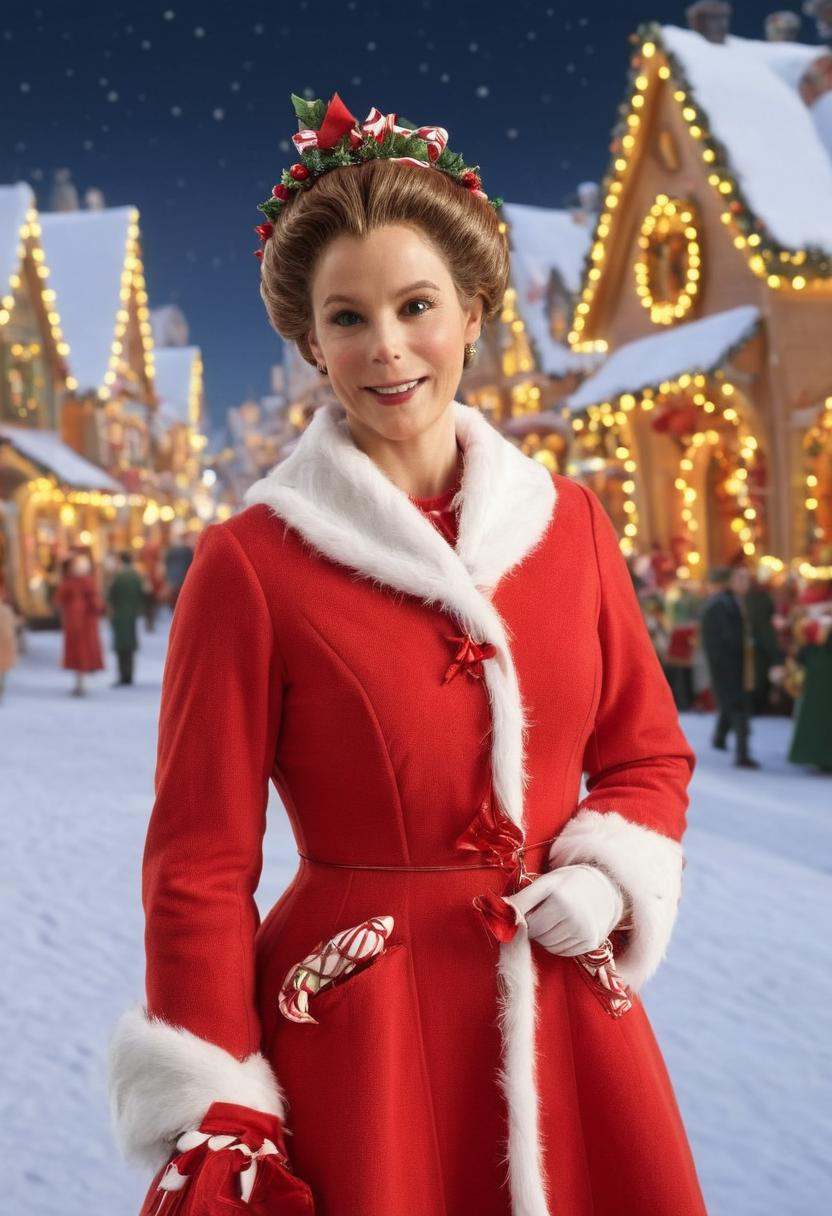 whovillager,  ***** female,  celebrating christmas at christmas town on Tensor.Art