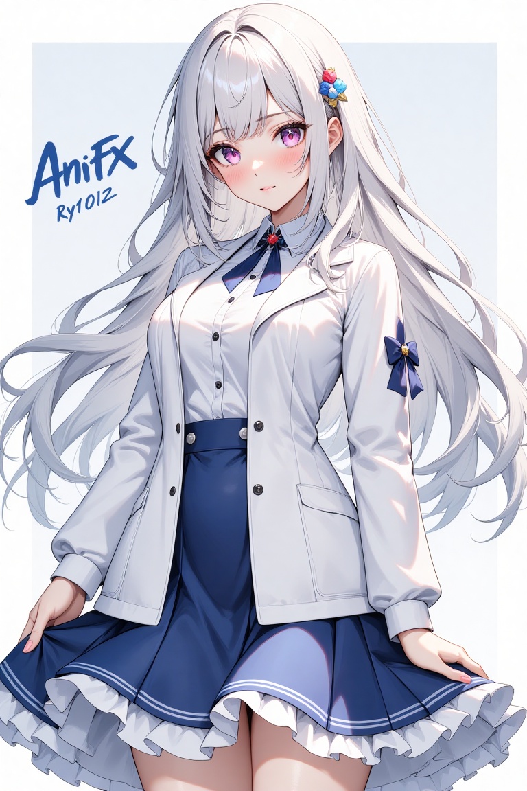artwork by ry012,  girl,  white hair on Tensor.Art