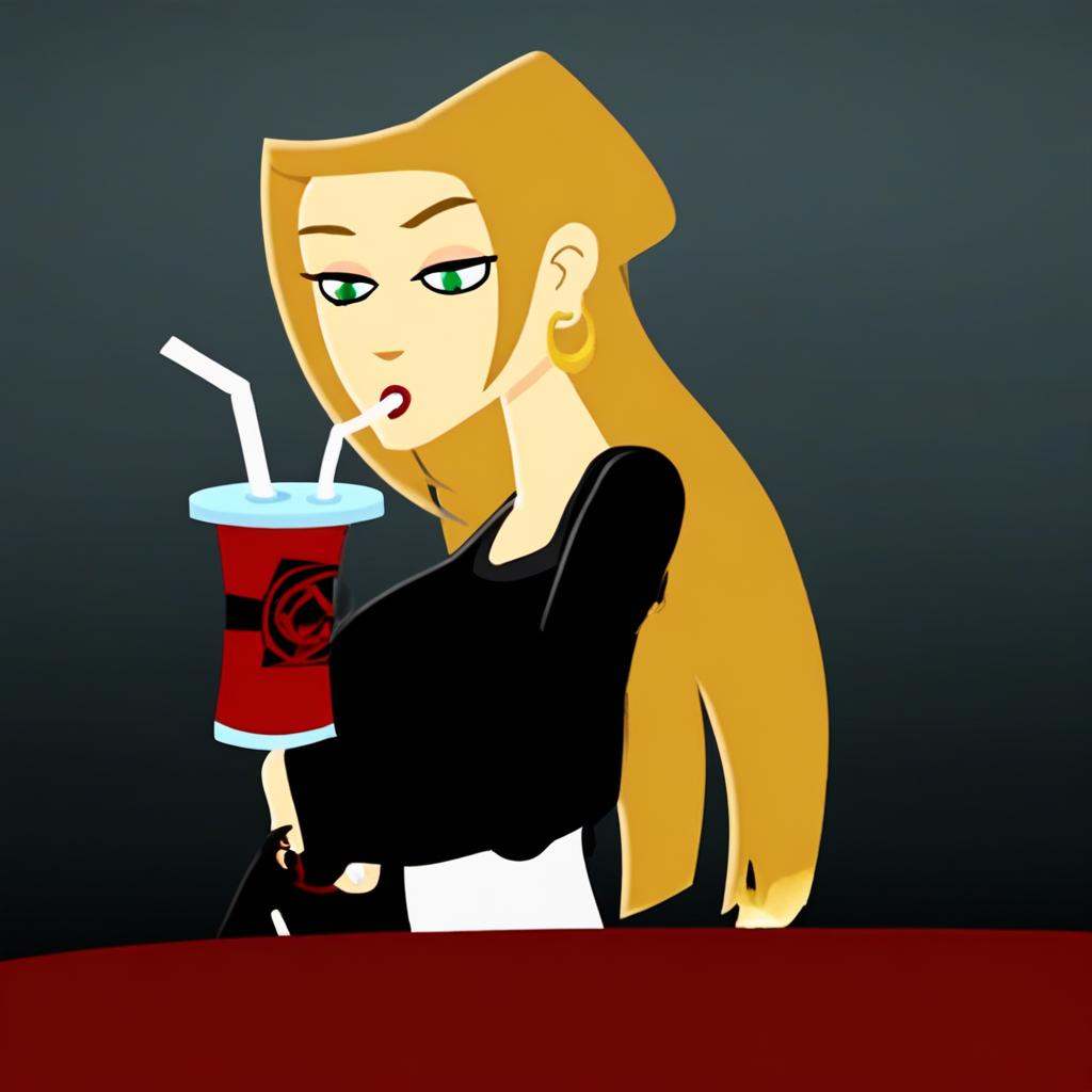 ChaotiKween,  straight blonde hair that falls down to her shoulders and is styled in a simple,  light brown hair on Tensor...